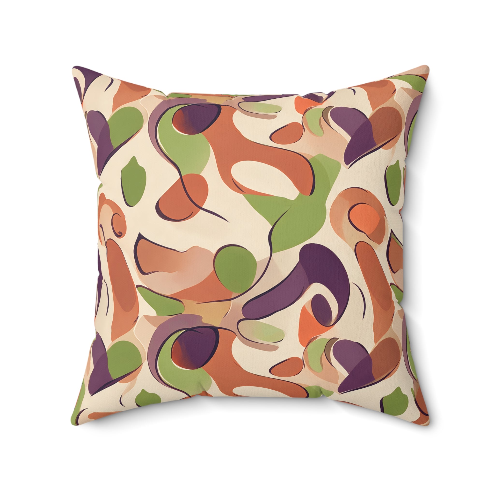 Vibrant Organic Shape Pillow with Insert