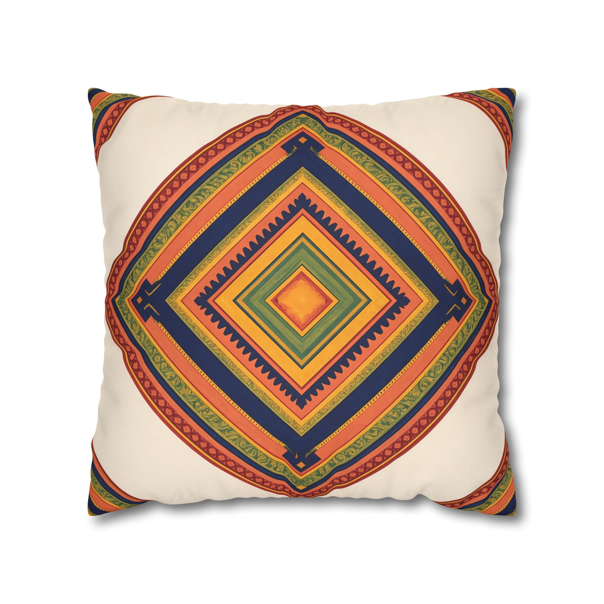 Global Folk Geometric Cushion