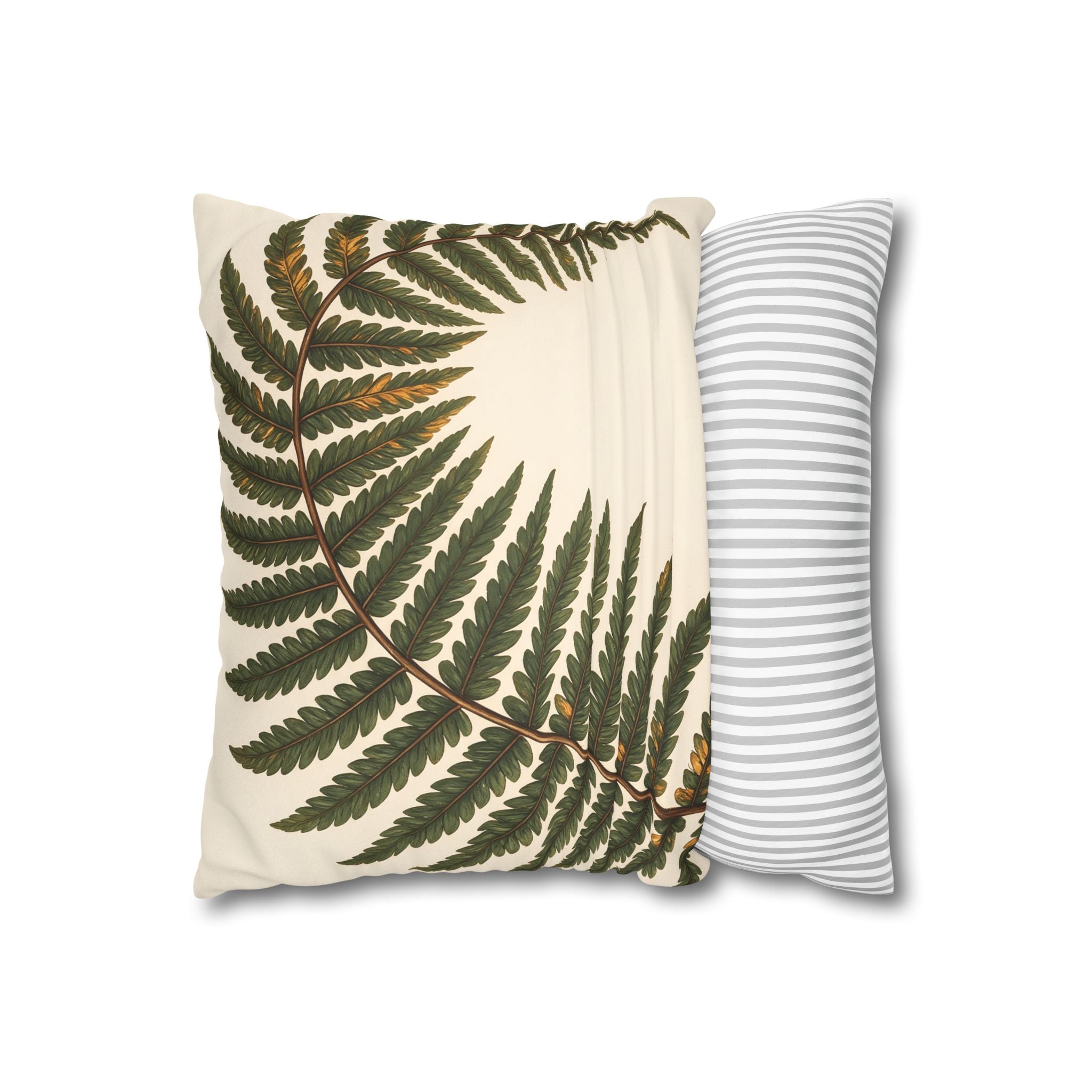 Umber Olive Fern Cushion Cover