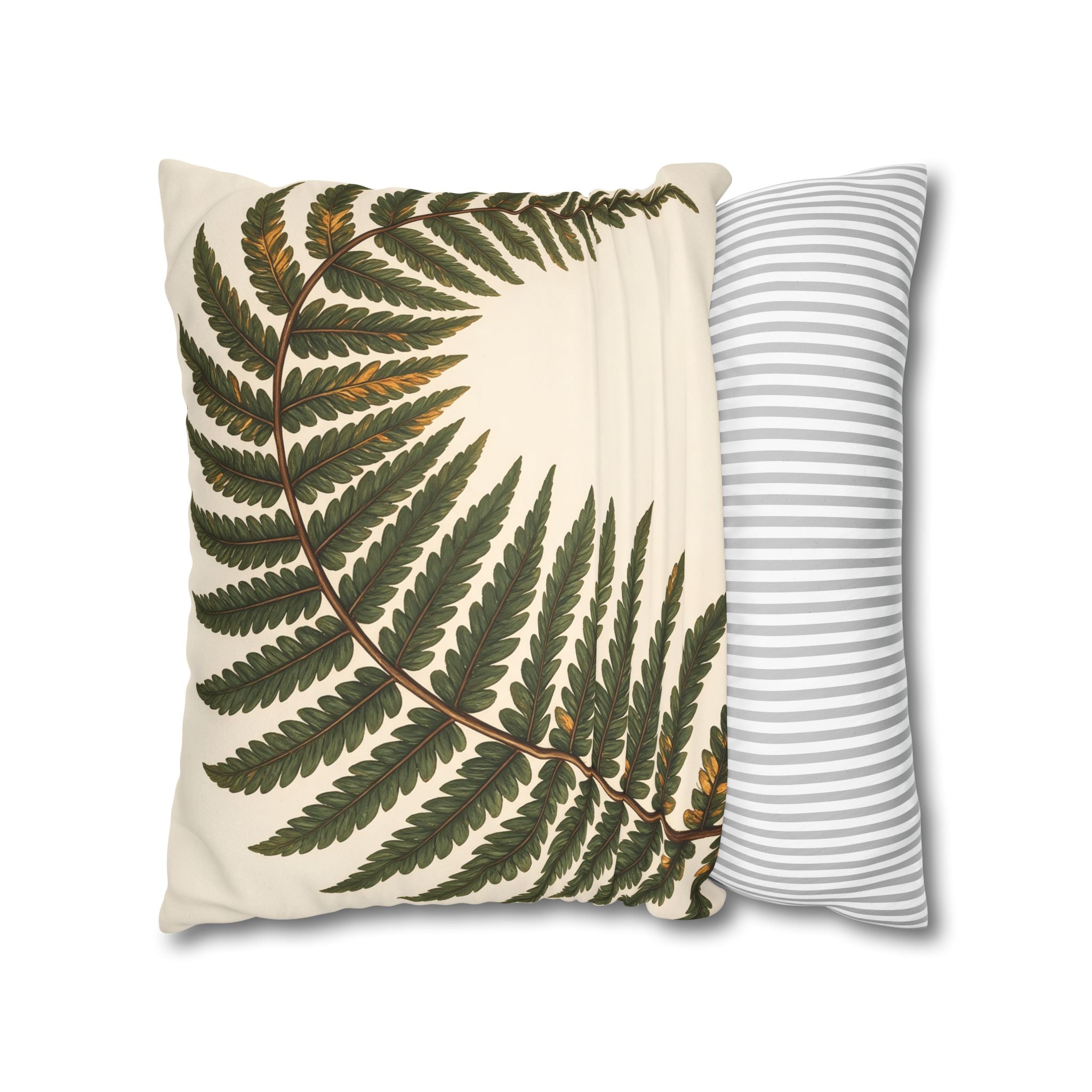 Umber Olive Fern Cushion Cover