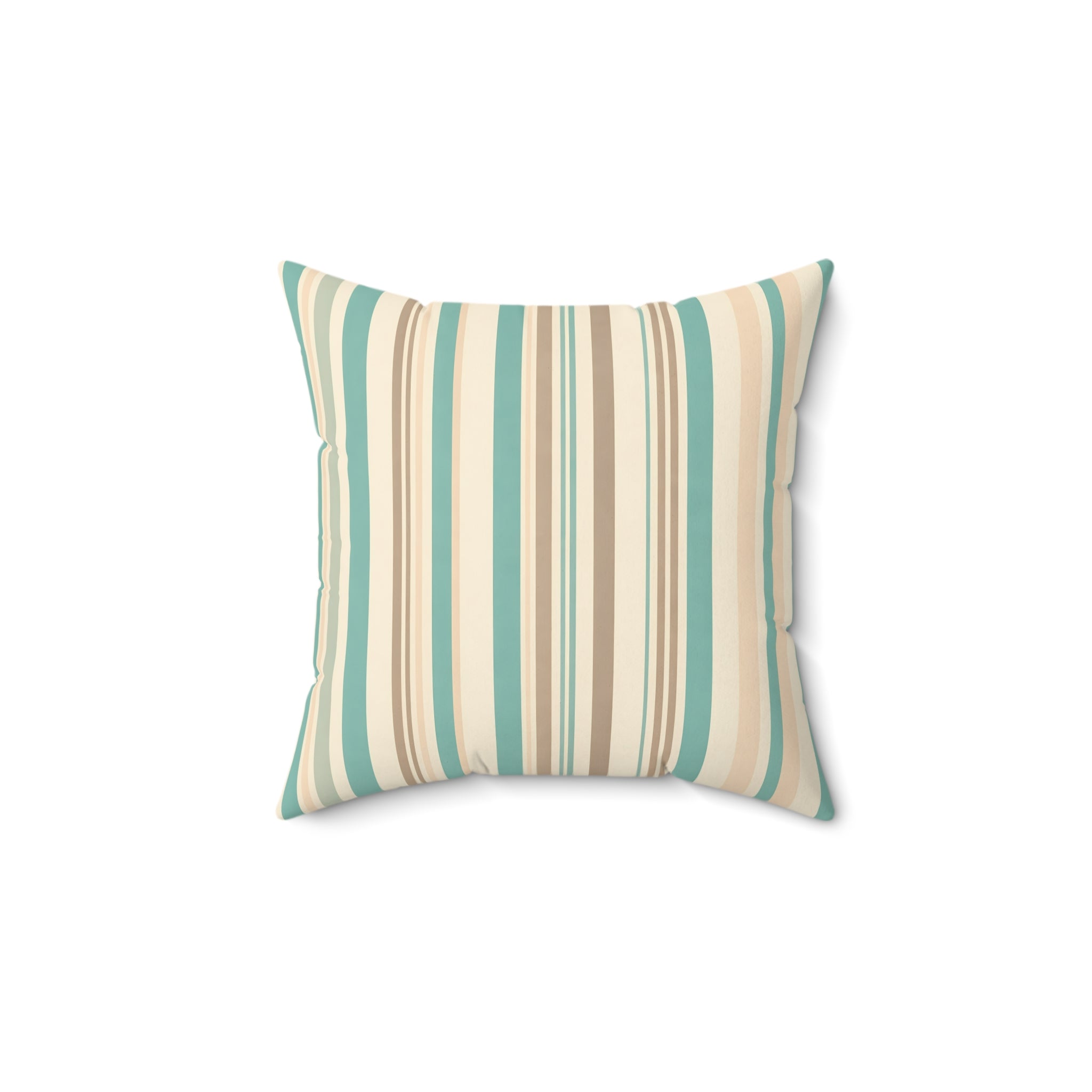 Shoreline Patina Blue Striped Throw Pillow with Insert