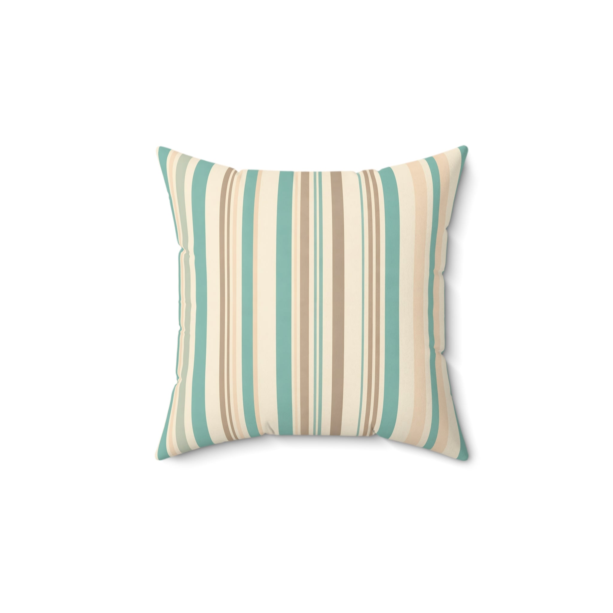 Shoreline Patina Blue Striped Throw Pillow with Insert