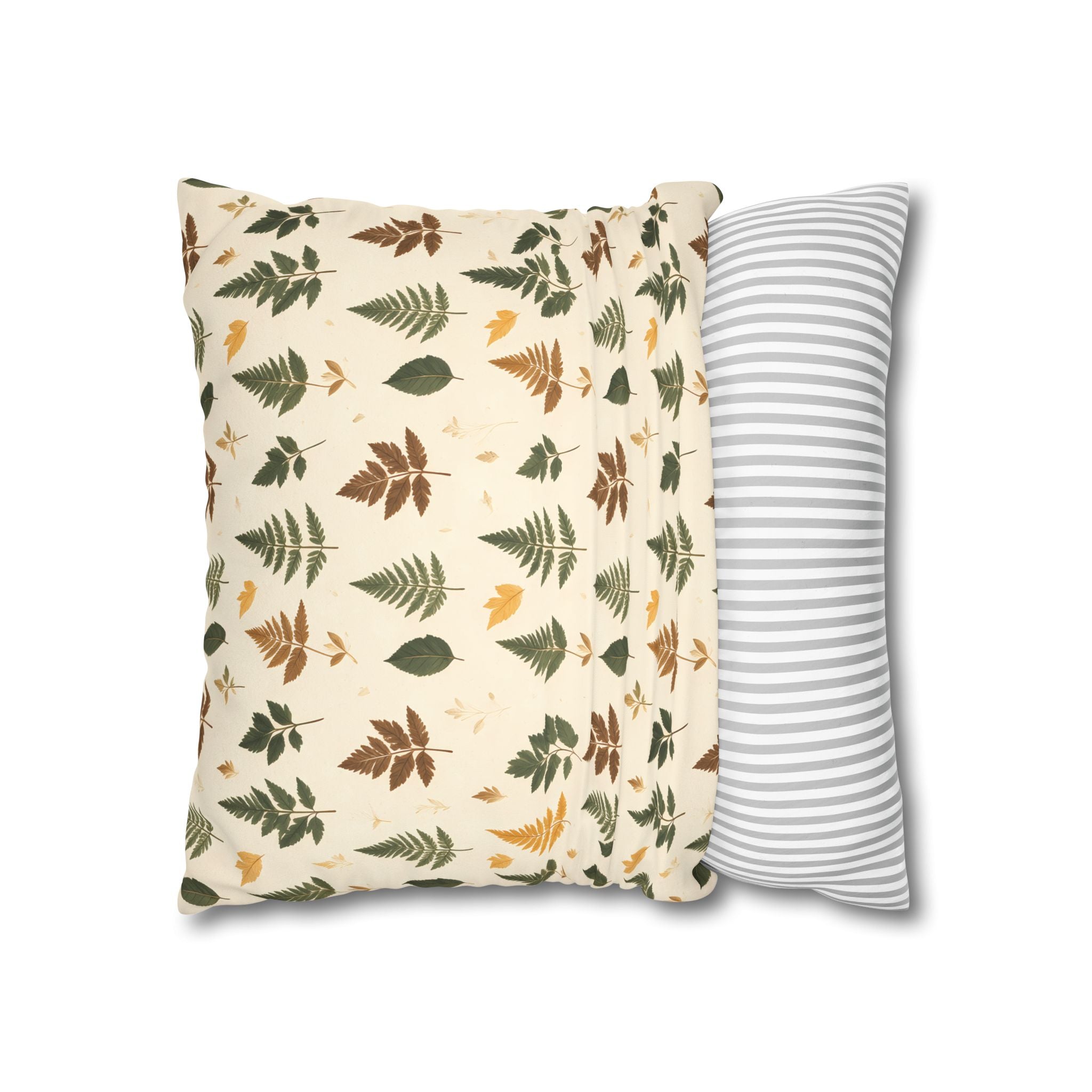Olive Umber Fern Pillow Cover