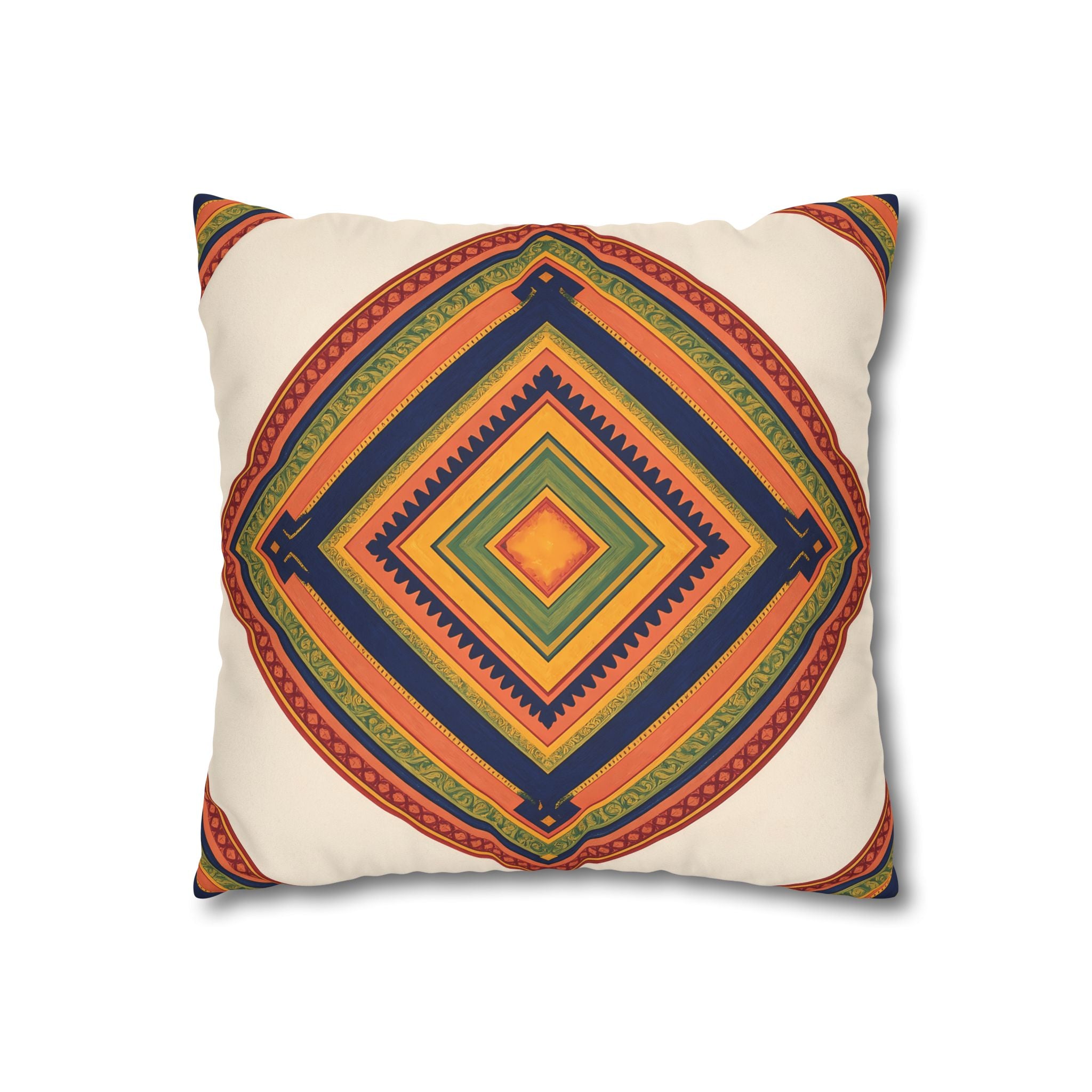 Global Folk Geometric Cushion