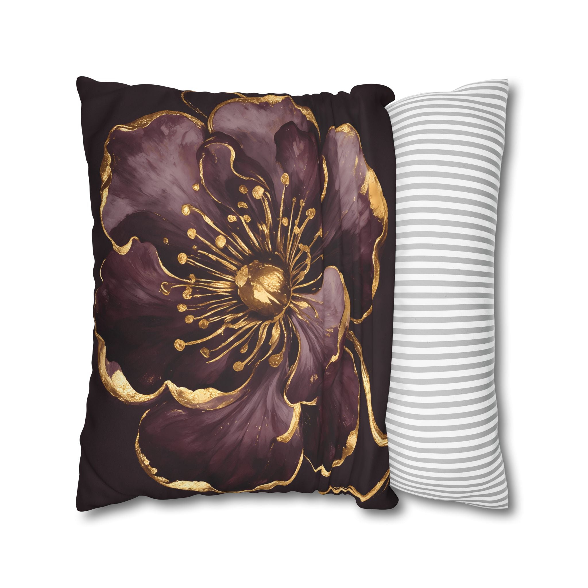 Gilded Plum Floral Pillow Case