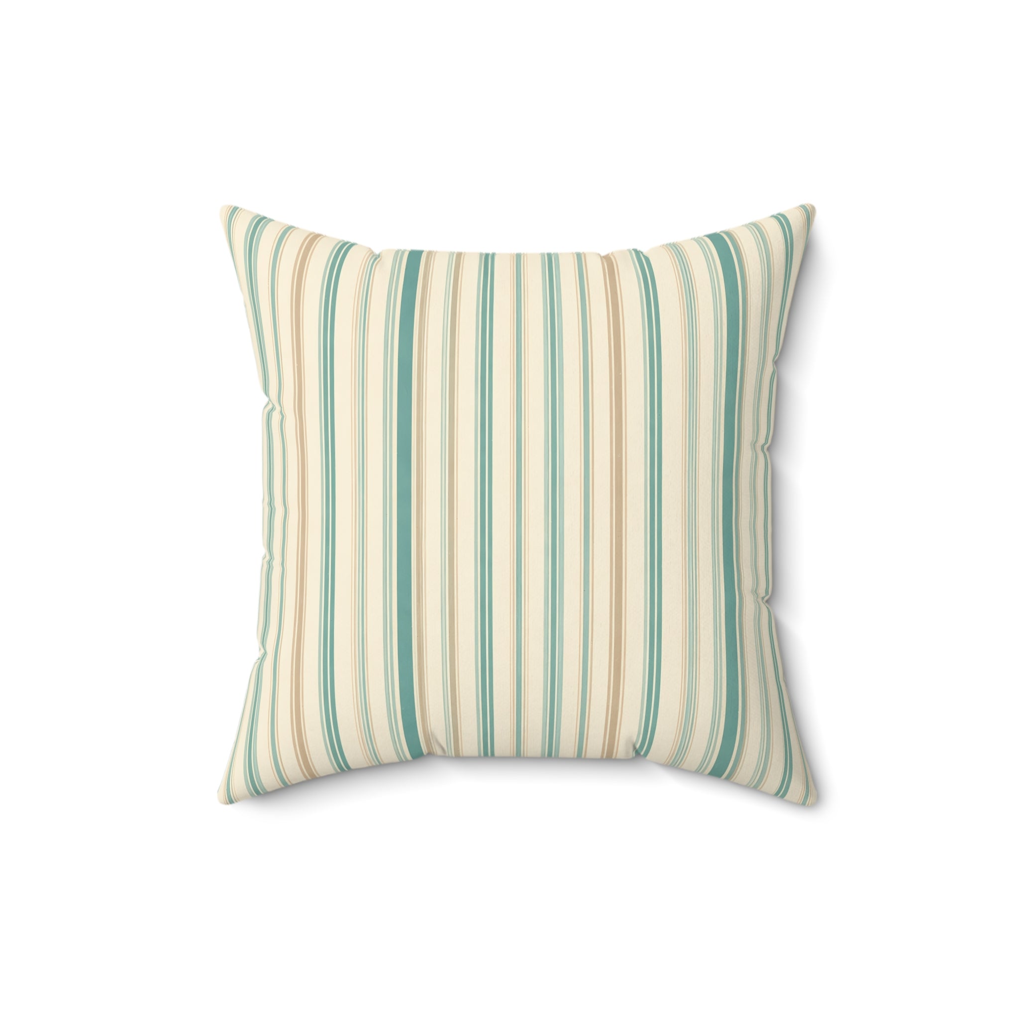 Sea Mist Blue Ticking Stripe Pillow with Insert