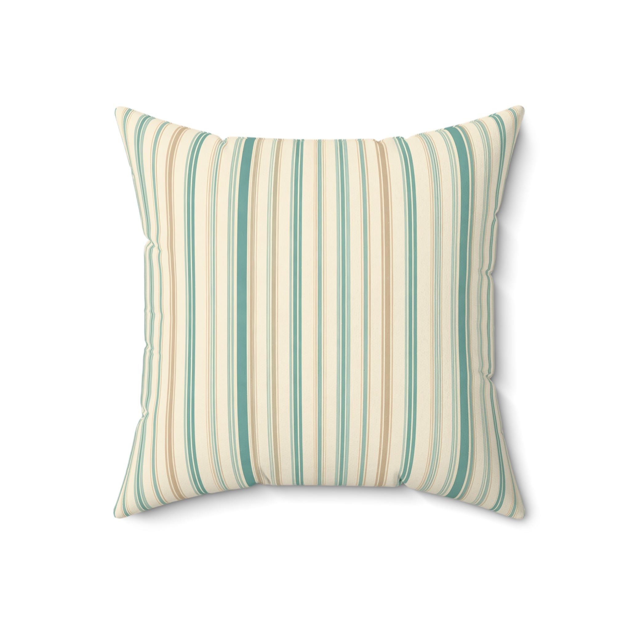 Sea Mist Blue Ticking Stripe Pillow with Insert