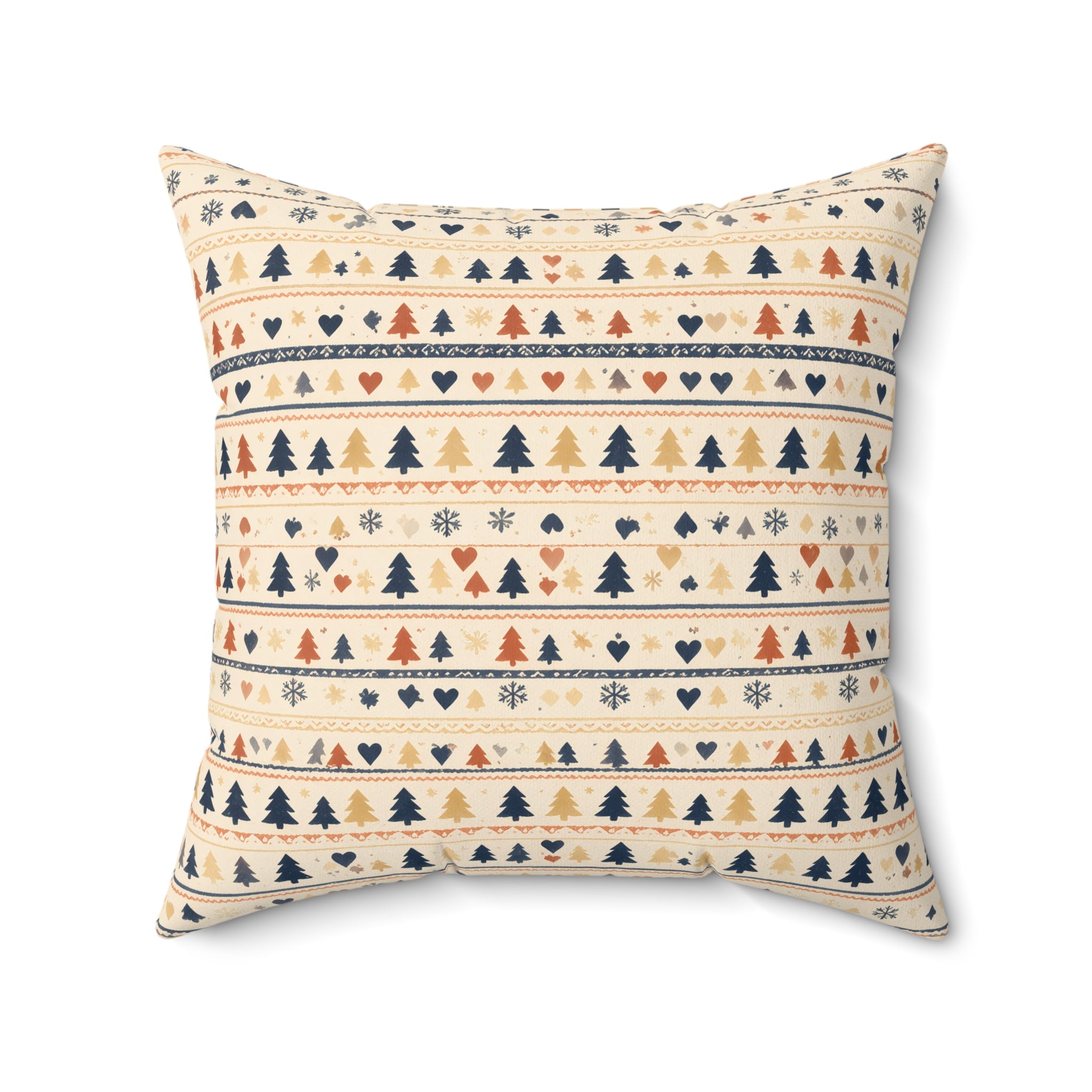 Nordic Folk Art Throw Pillow
