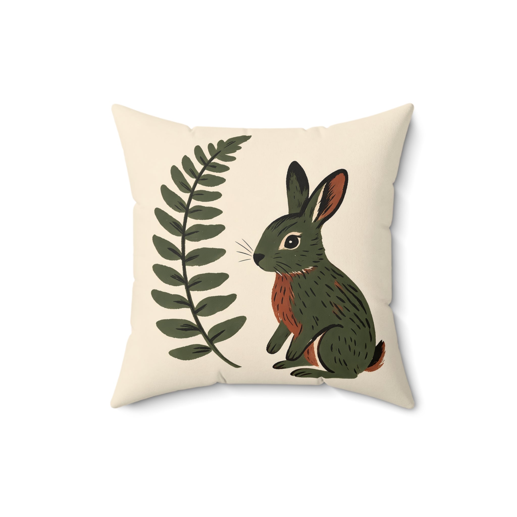 Forest Rabbit Throw Pillow