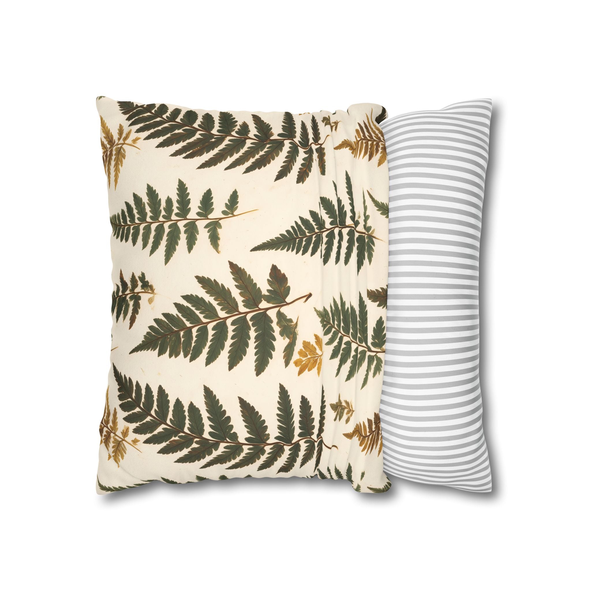 Umber Olive Fern Cushion Cover