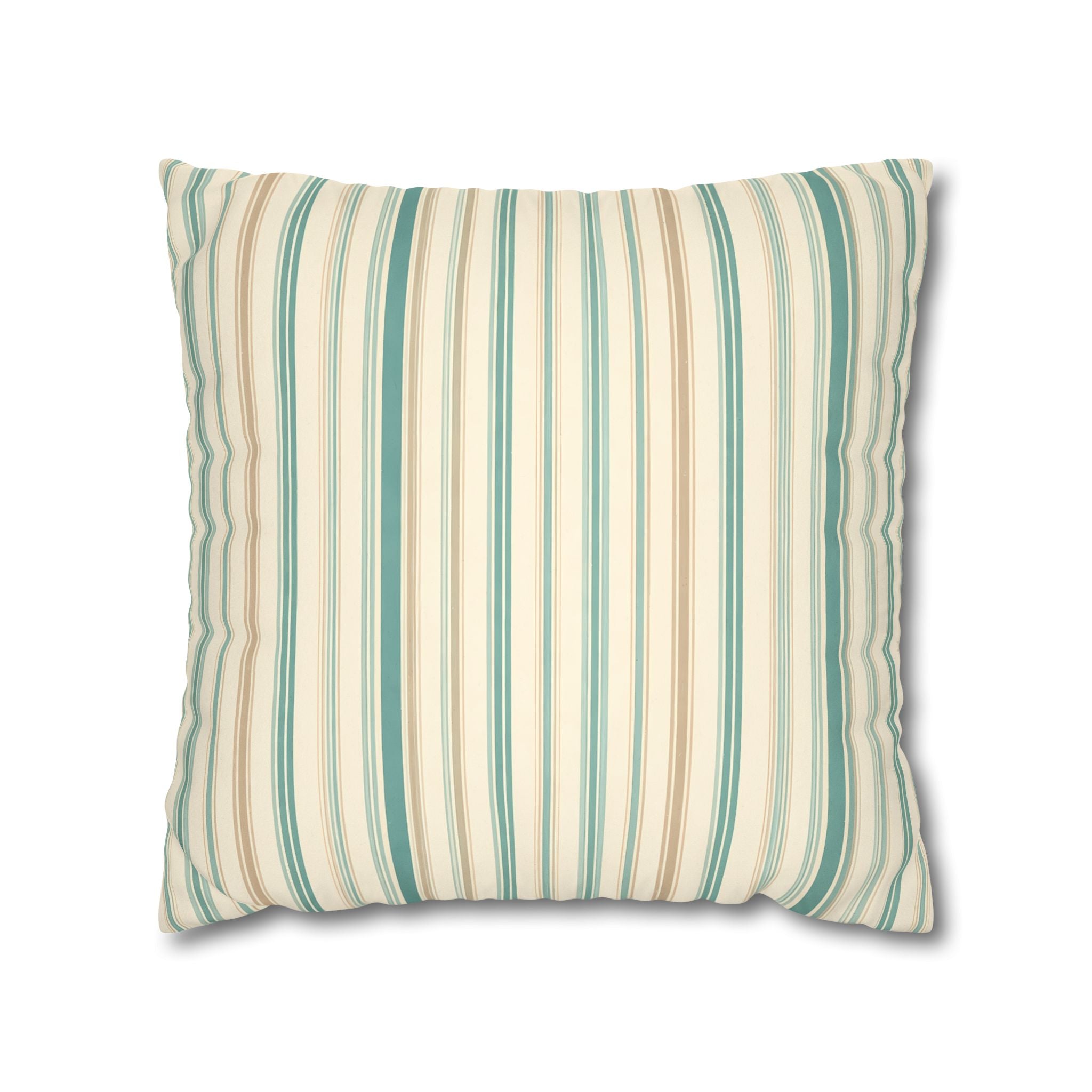 Sea Mist Blue Ticking Stripe Cushion