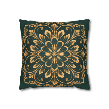 Emerald Gold Radiating Medallion Cushion Cover