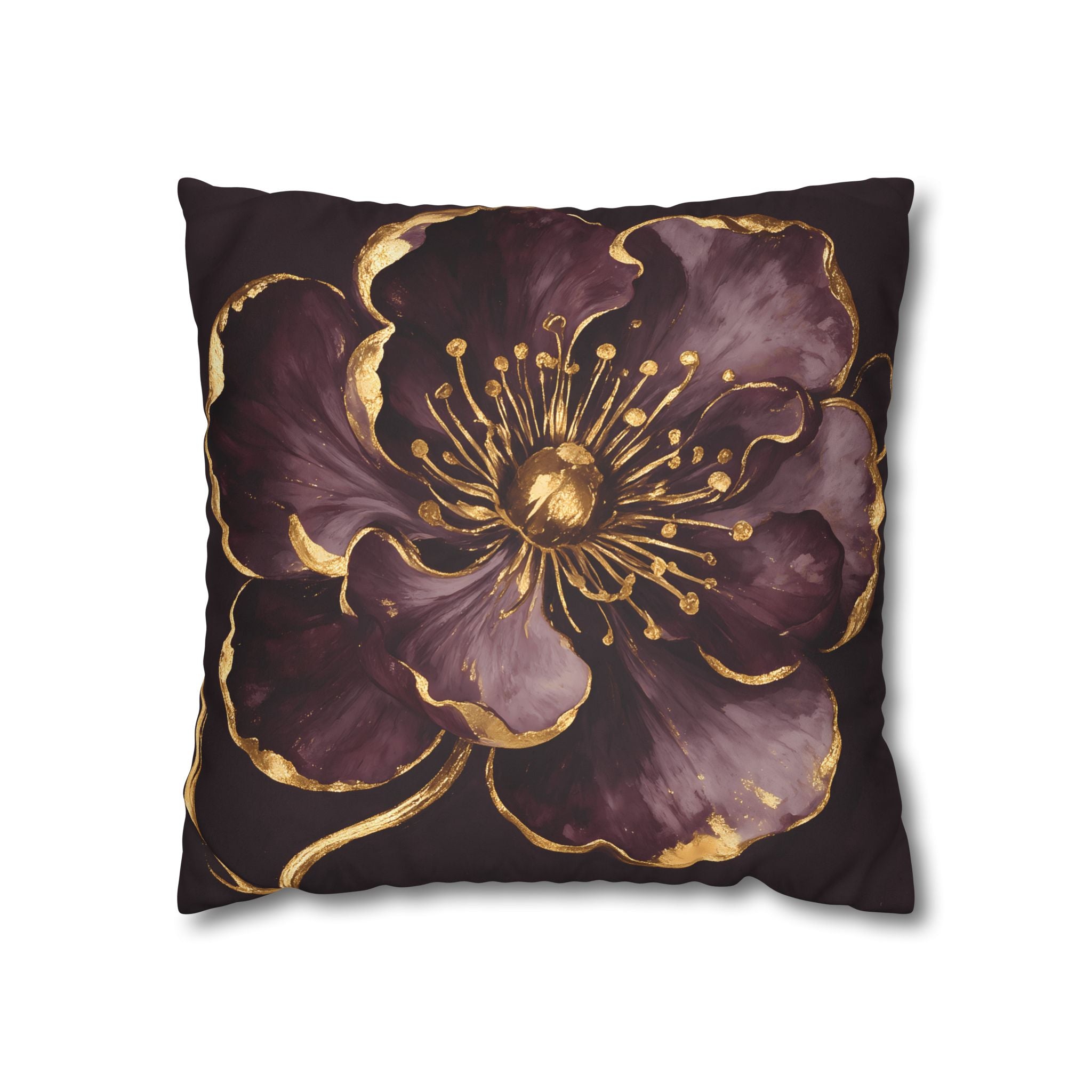 Gilded Plum Floral Pillow Case
