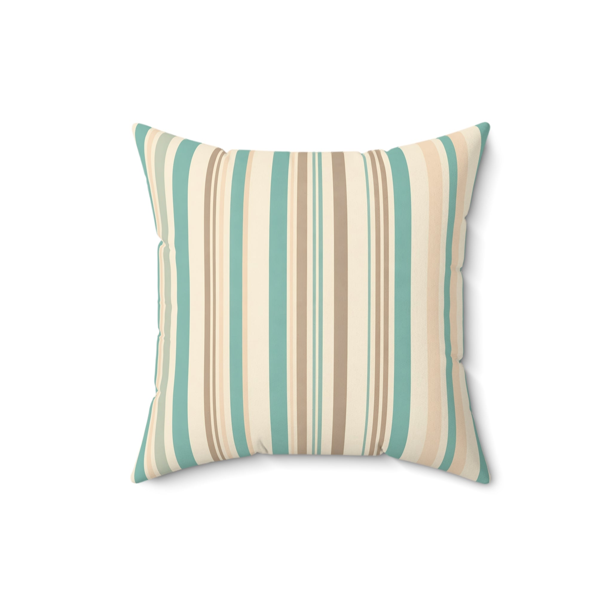 Shoreline Patina Blue Striped Throw Pillow with Insert