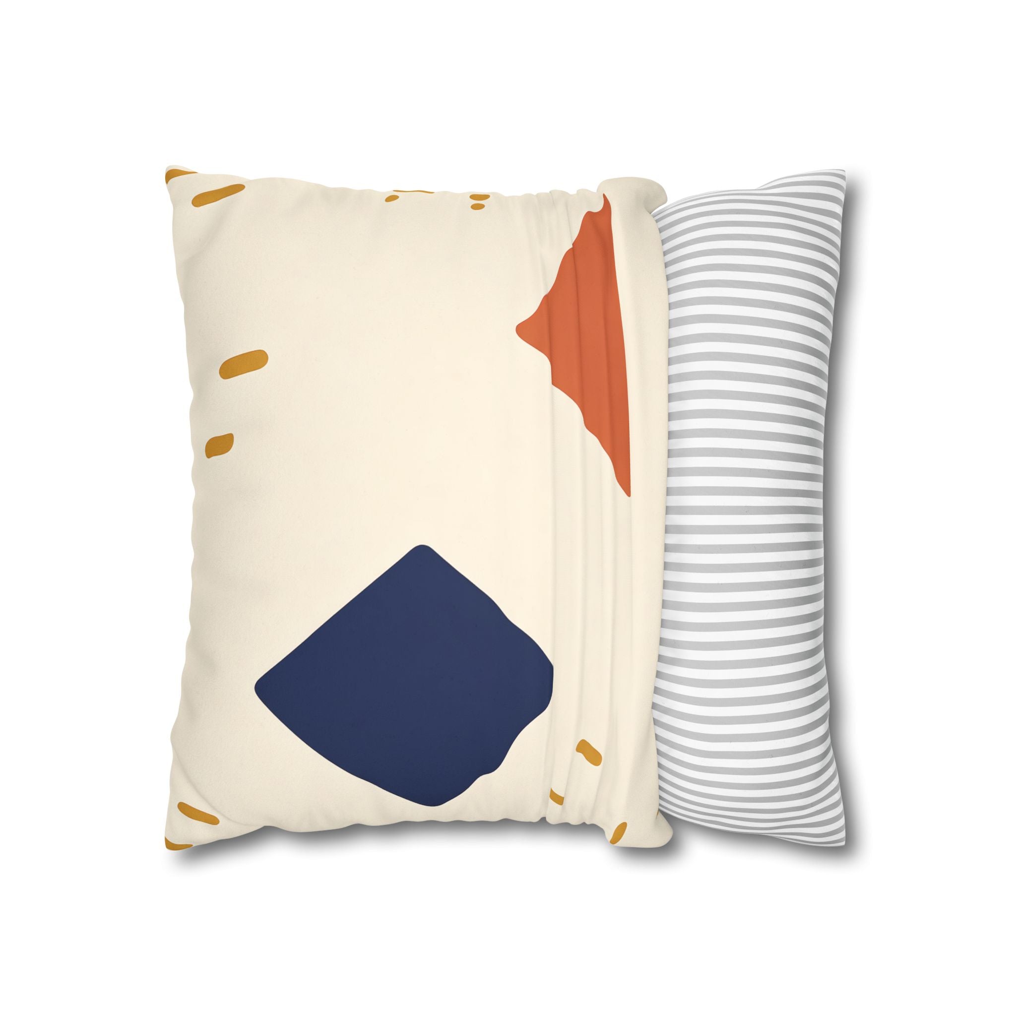 Indigo Diamond & Ochre Dash Pillow Cover