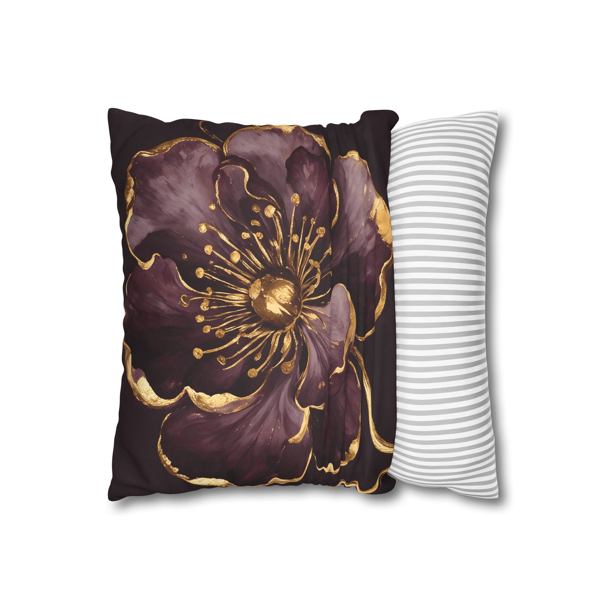 Gilded Plum Floral Pillow Case