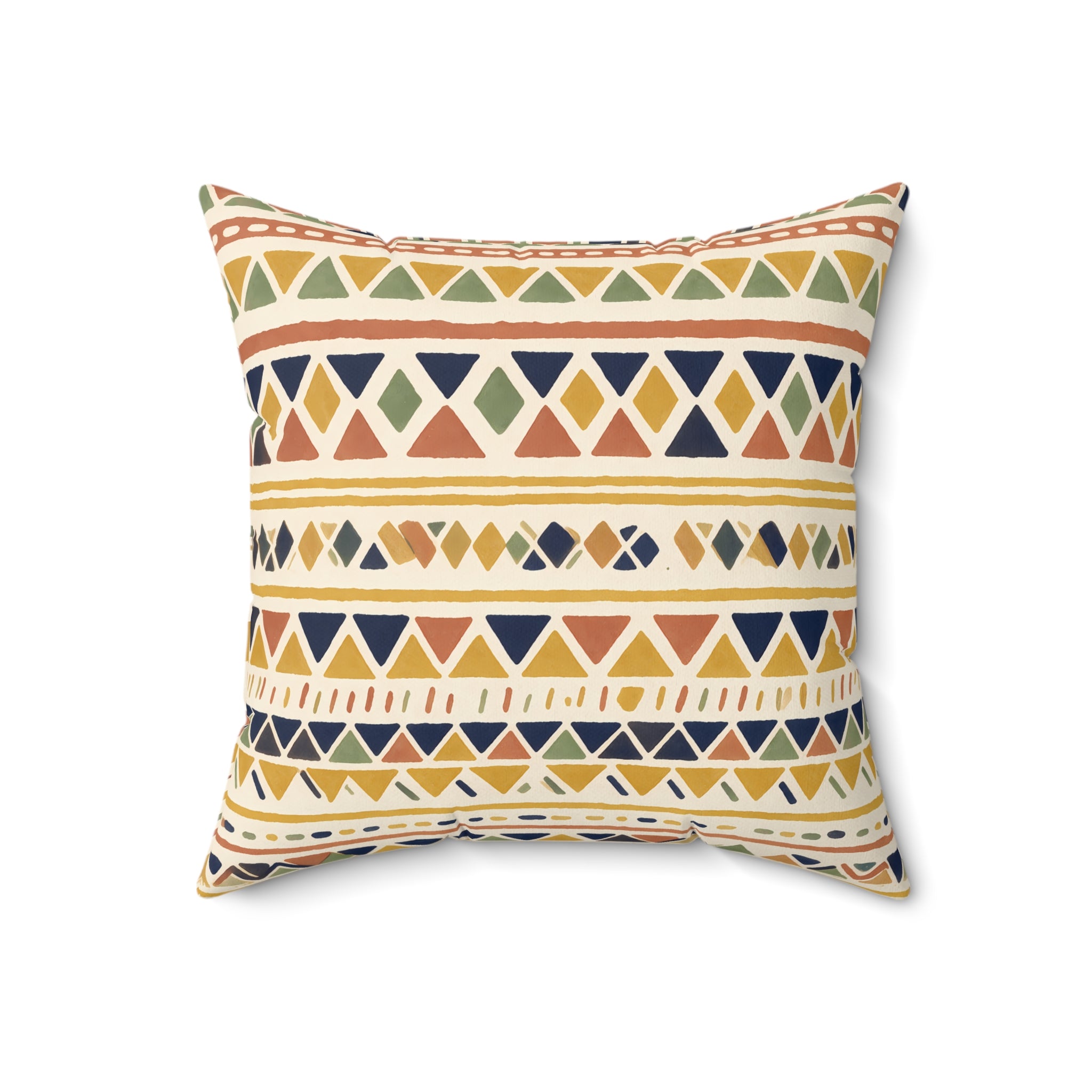 Terracotta Tribal Throw Pillow with Insert