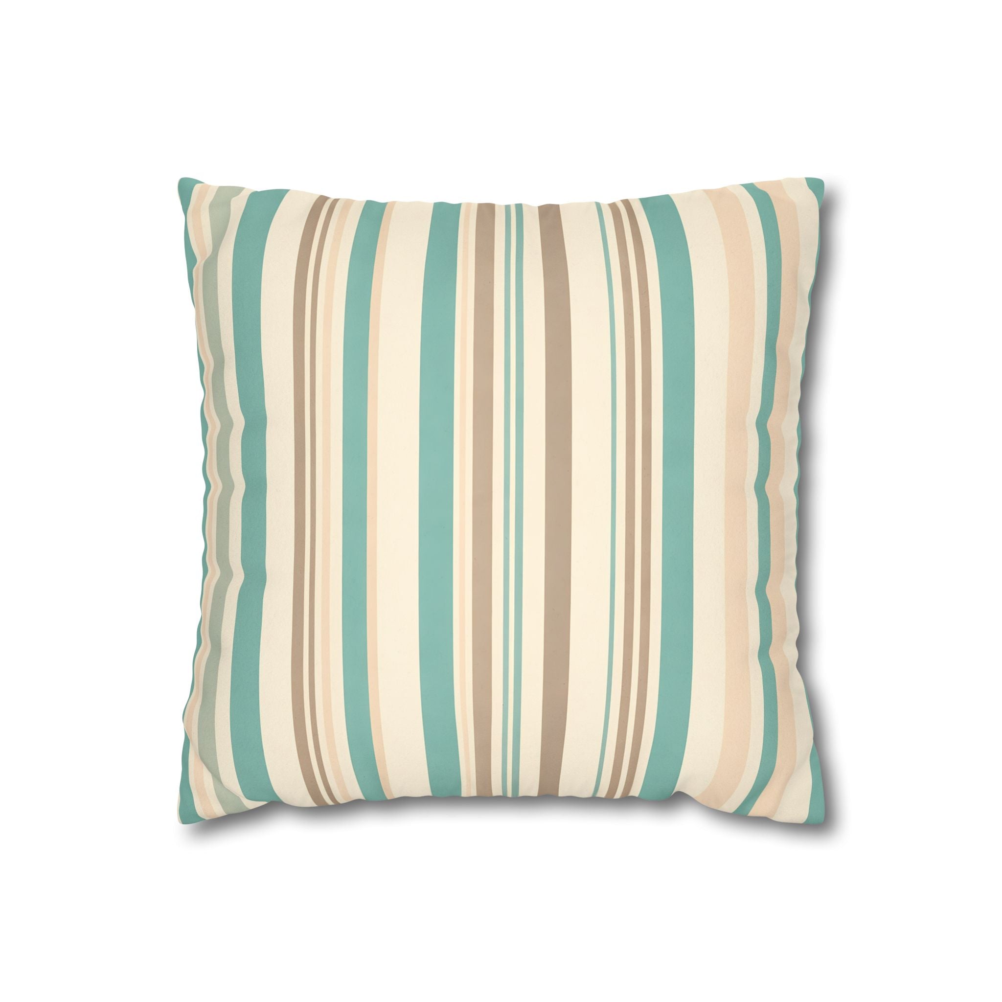 Marine Mist & Sand Vertical Stripe Pillow Cover