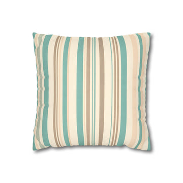 Marine Mist & Sand Vertical Stripe Pillow Cover