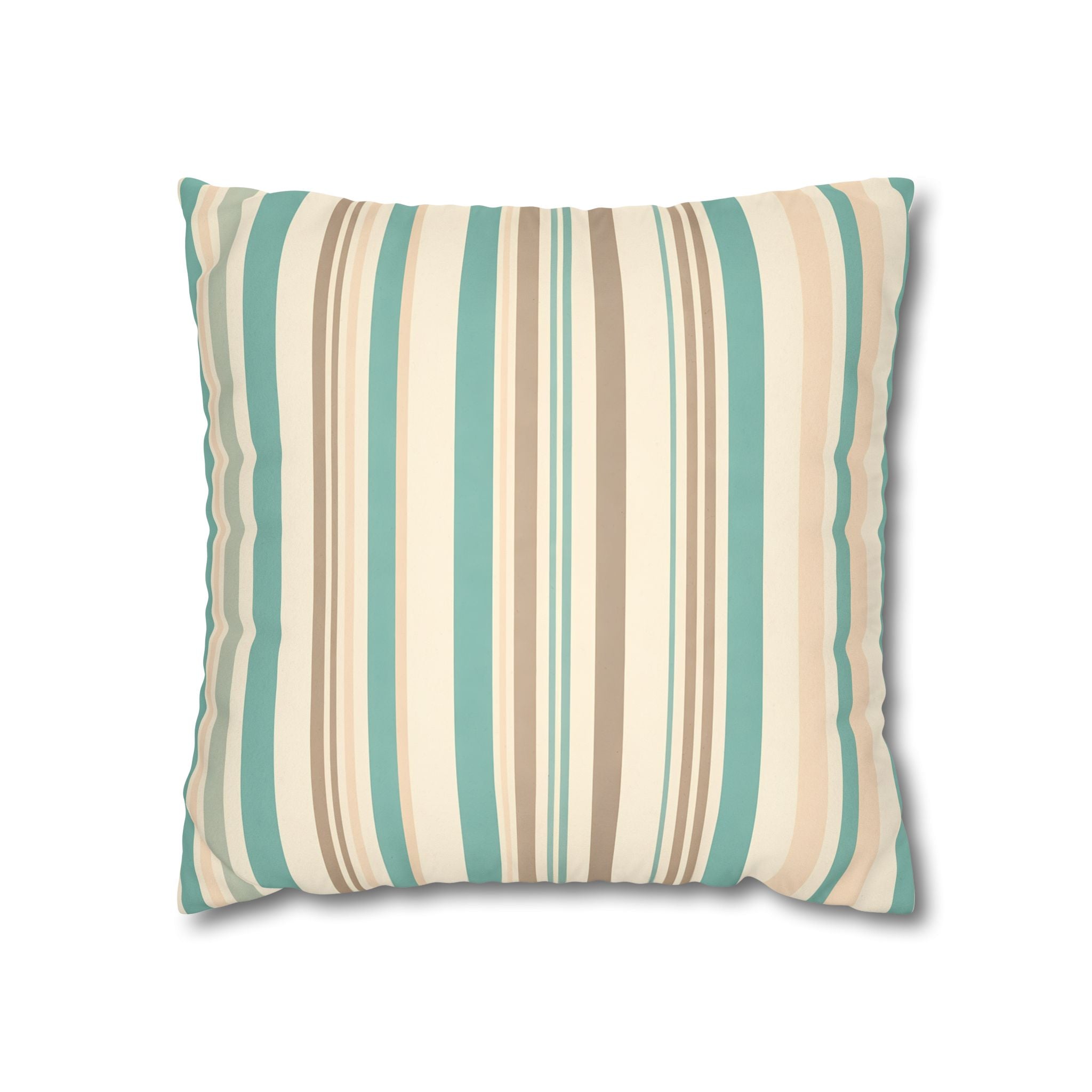 Marine Mist & Sand Vertical Stripe Pillow Cover