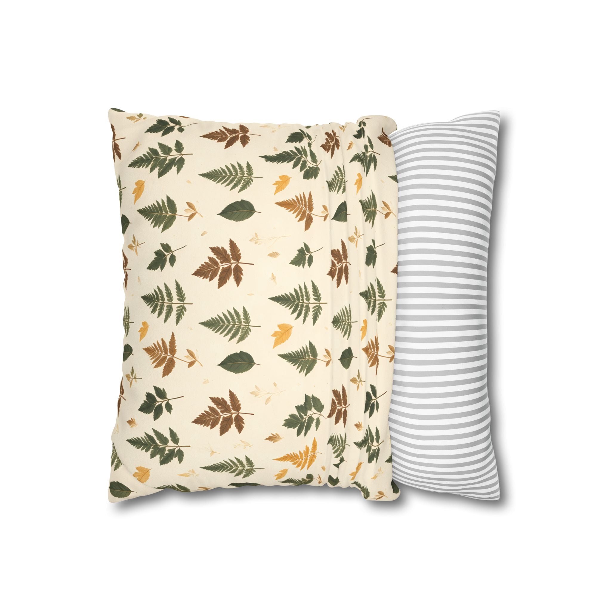 Olive Umber Fern Pillow Cover