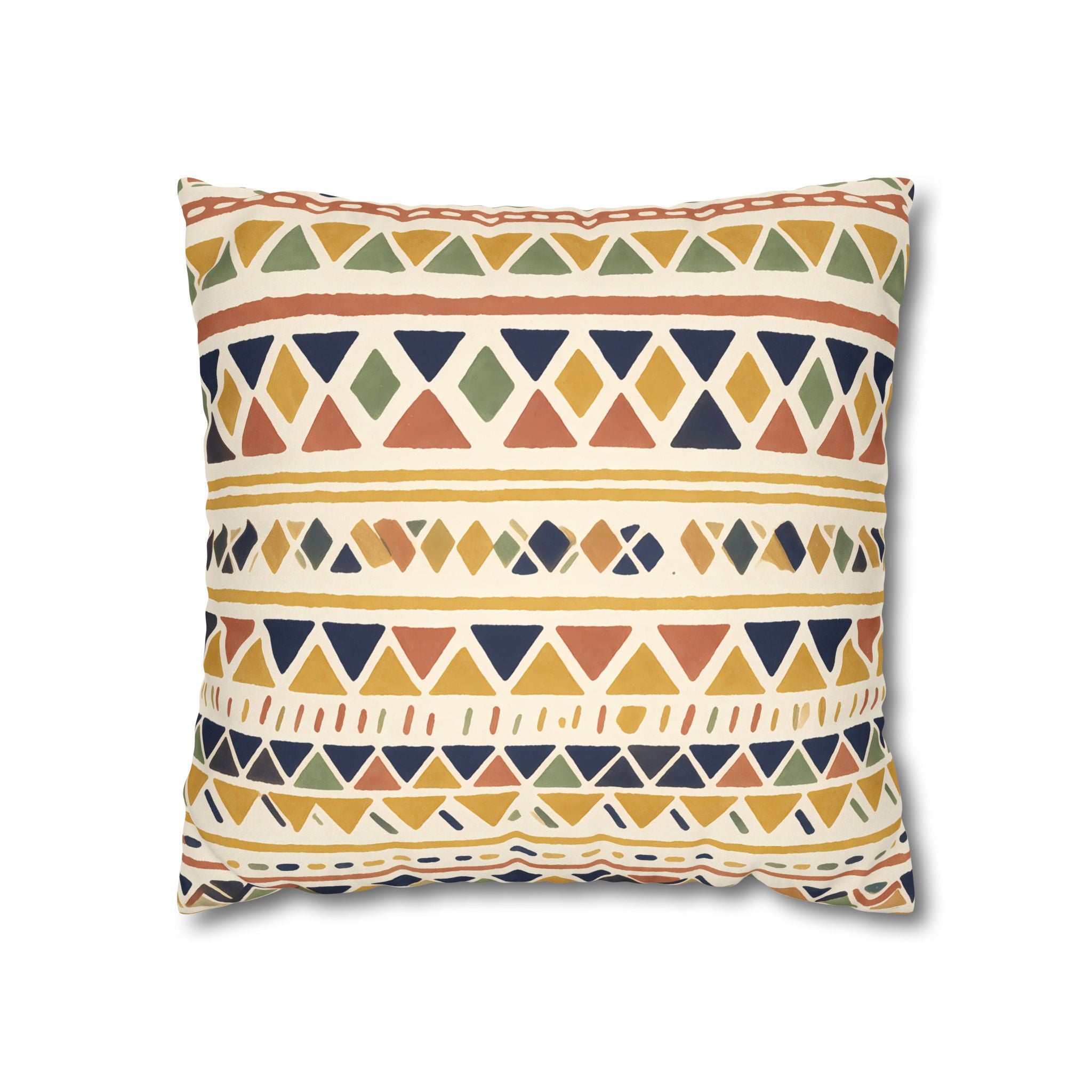 Ochre Mudcloth Pattern Cushion Cover