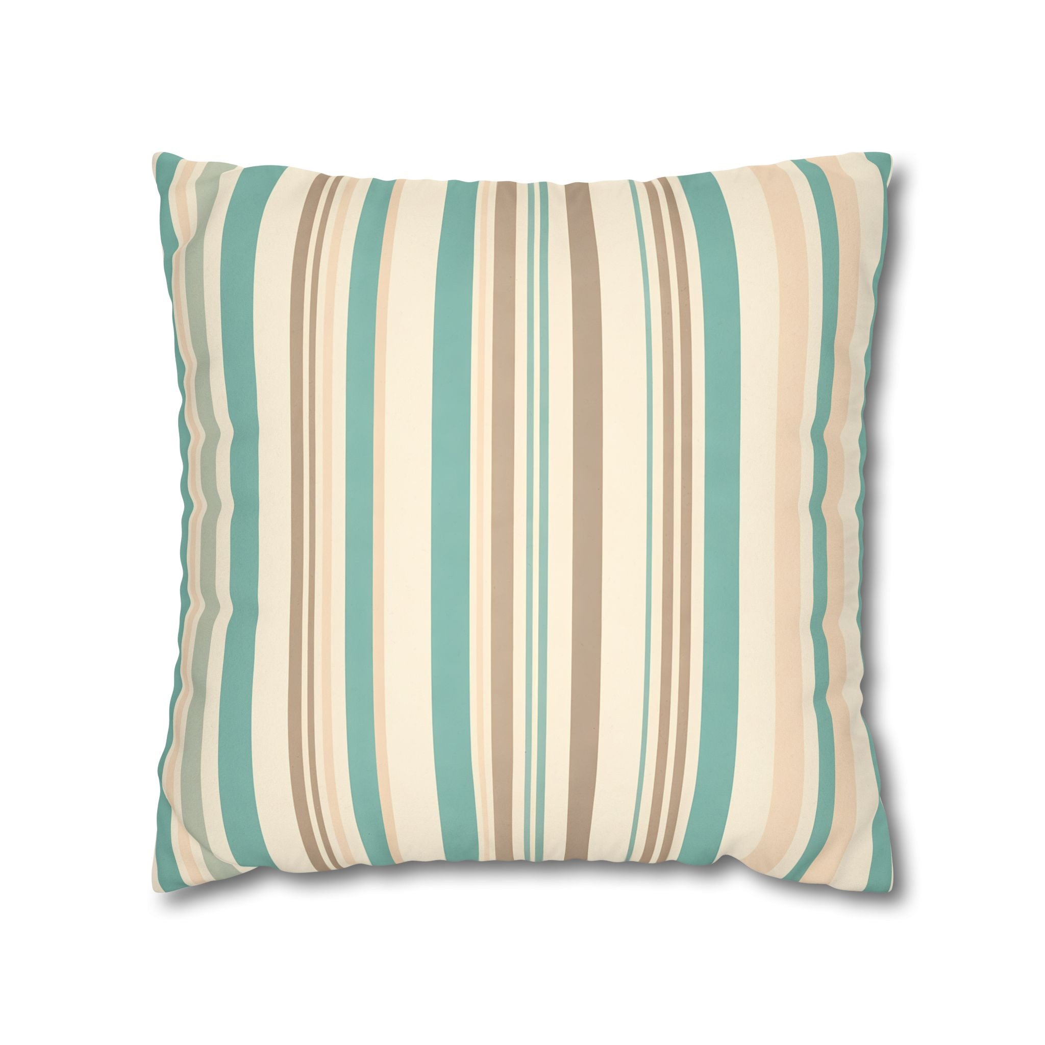 Marine Mist & Sand Vertical Stripe Pillow Cover