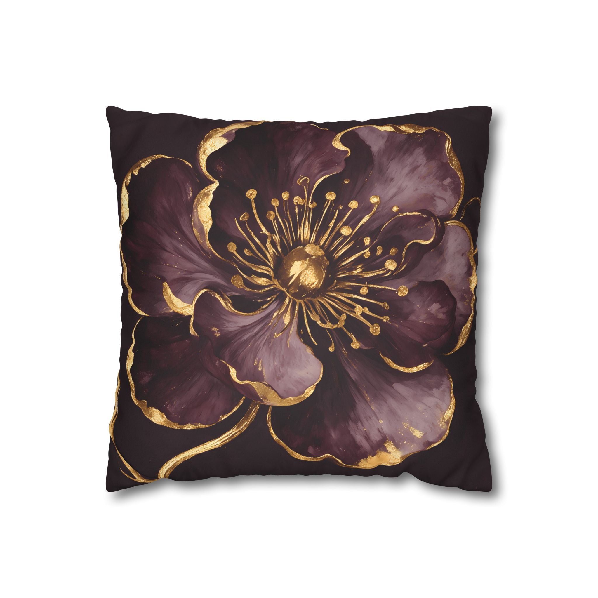 Gilded Plum Floral Pillow Case