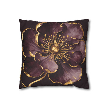 Gilded Plum Floral Pillow Case