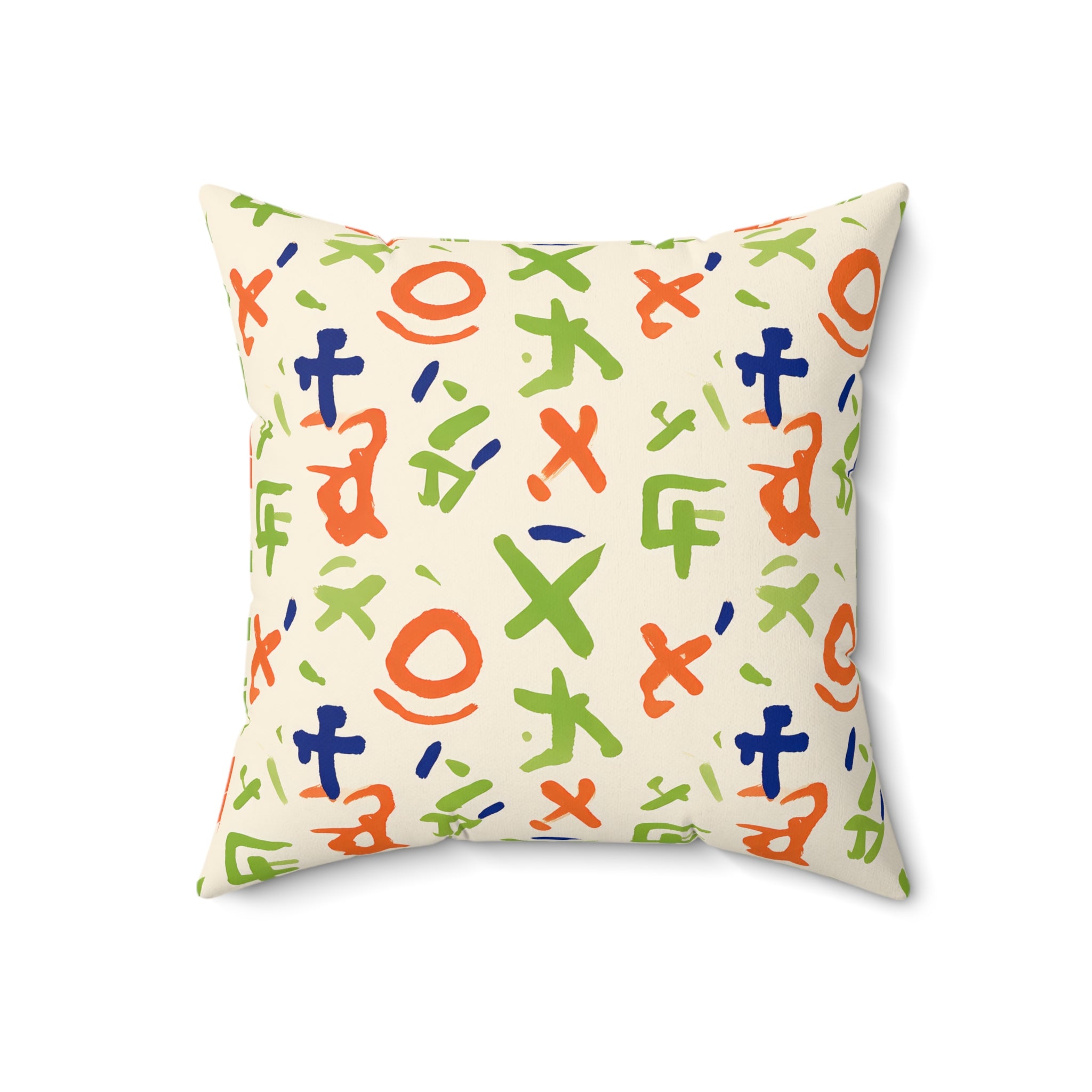 Hand Painted Folk Pillow with Insert