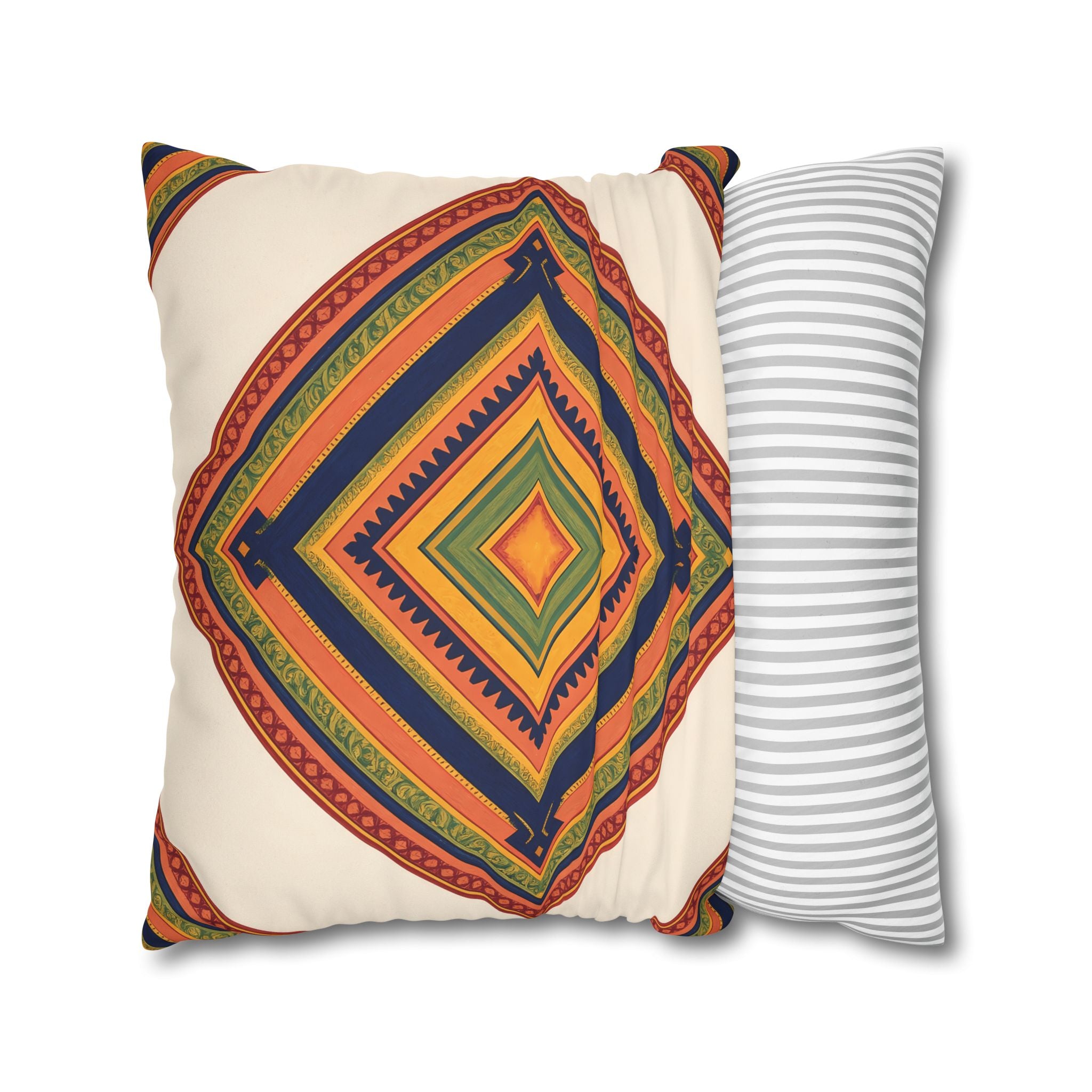 Global Folk Geometric Cushion