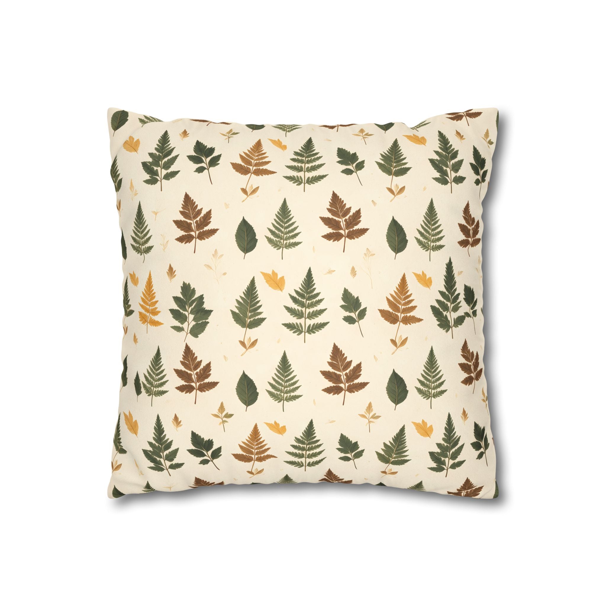 Olive Umber Fern Pillow Cover
