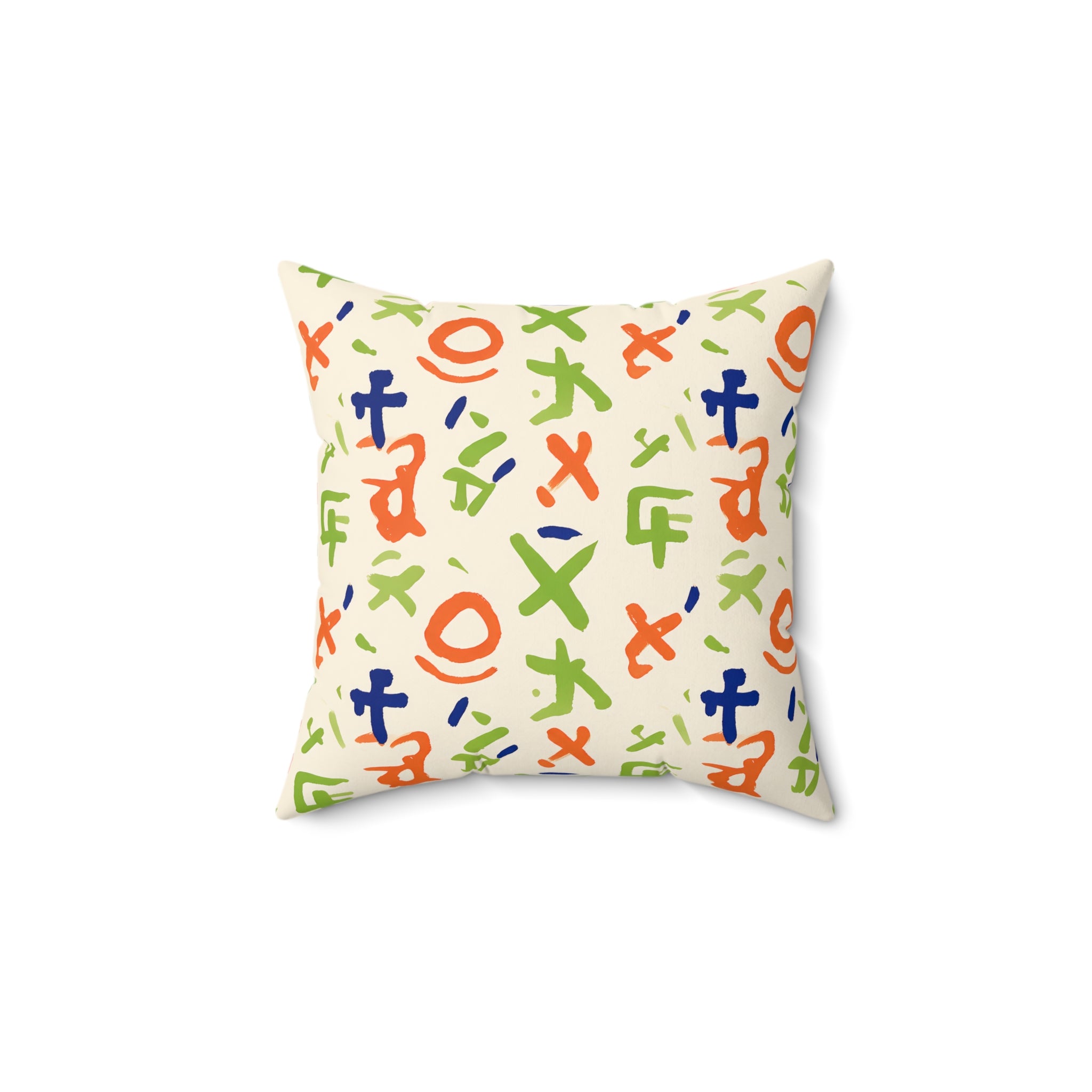 Hand Painted Folk Pillow with Insert