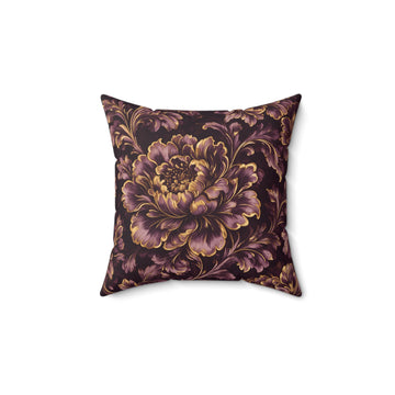 Deep Amethyst Floral Throw Pillow