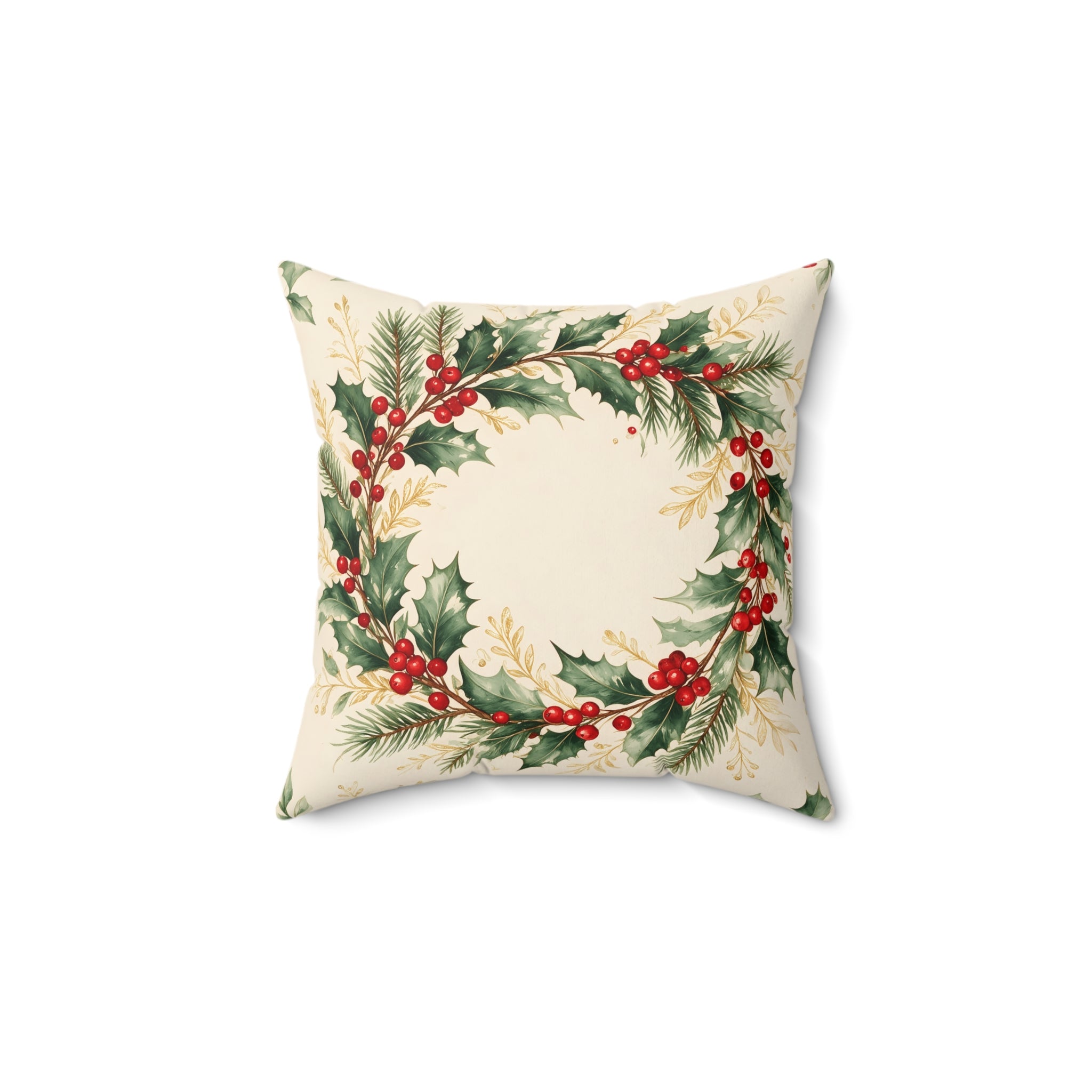 Christmas Wreath Throw Pillow with Insert