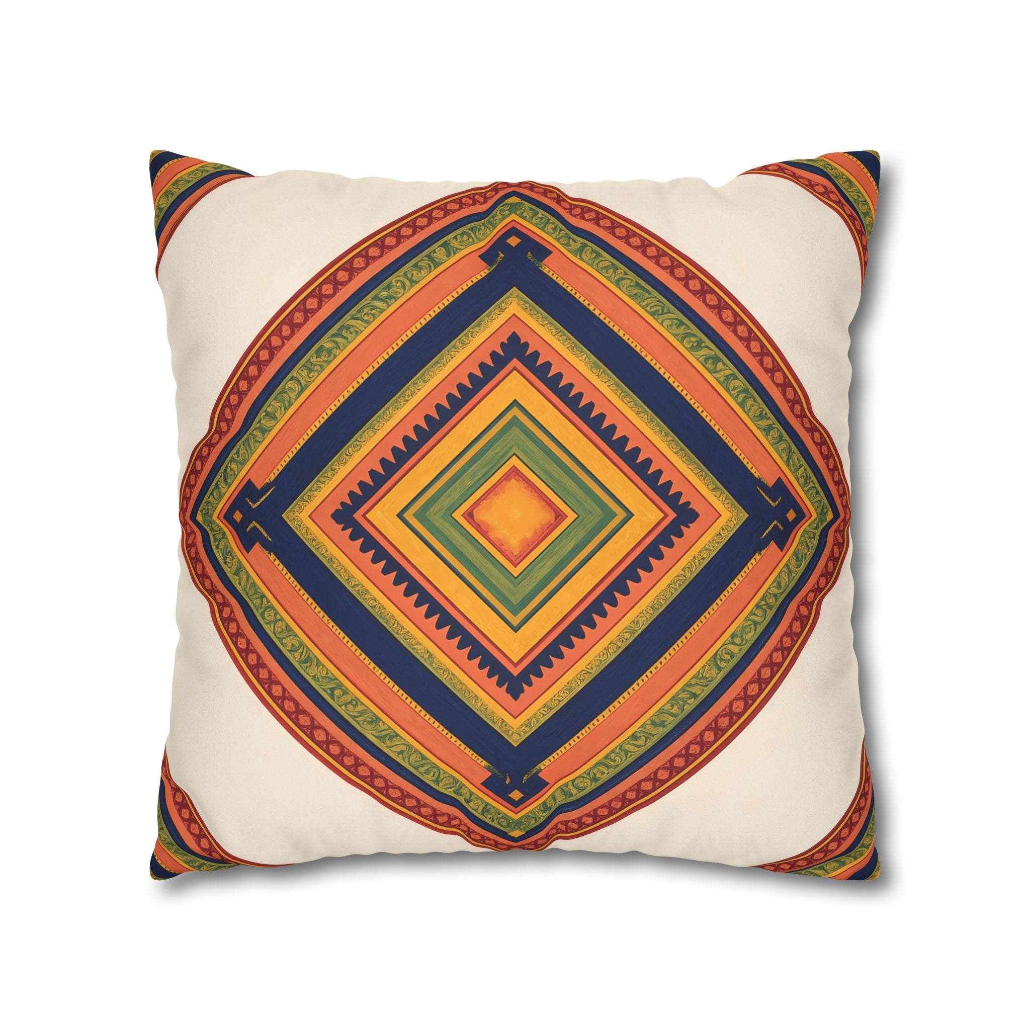 Global Folk Geometric Cushion