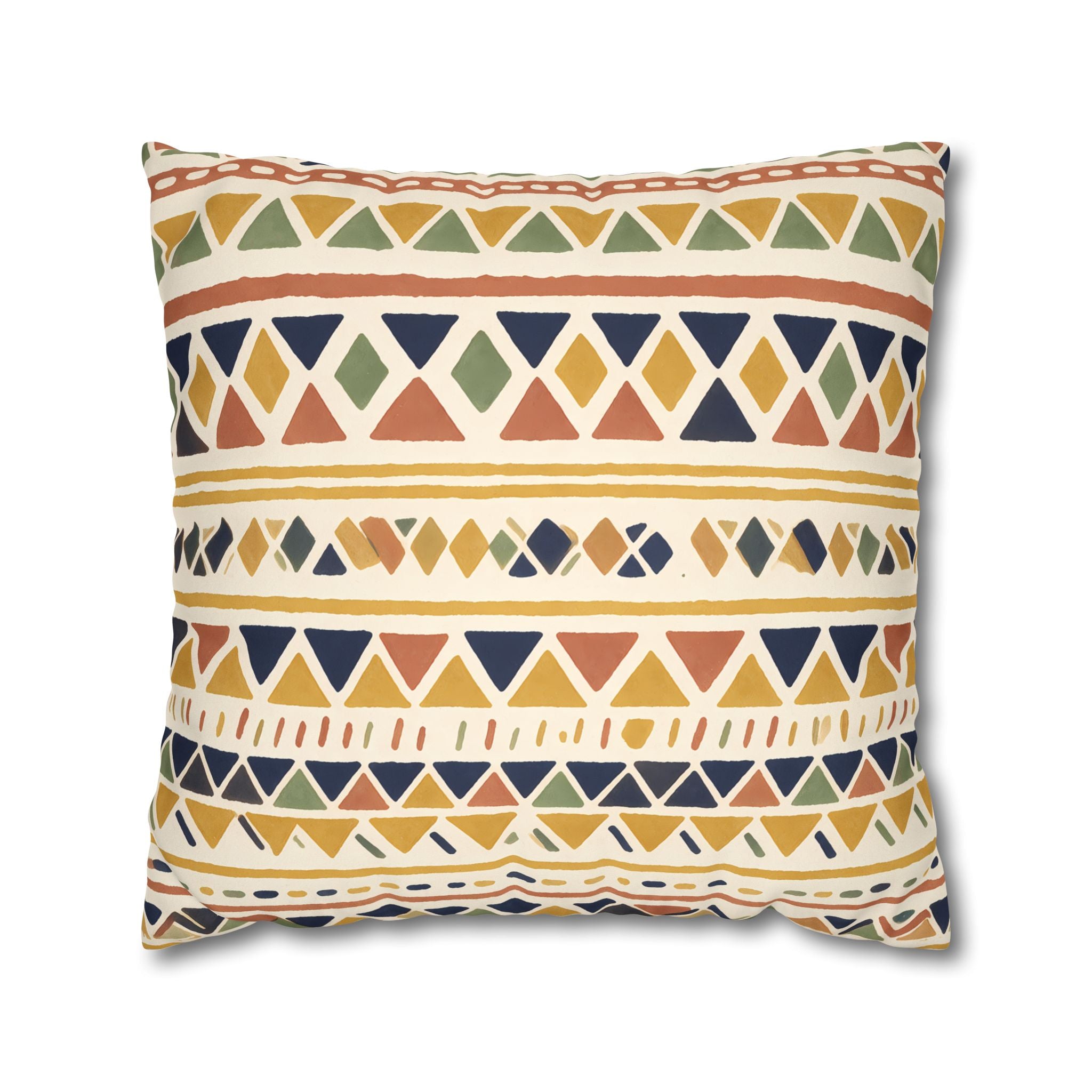 Ochre Mudcloth Pattern Cushion Cover